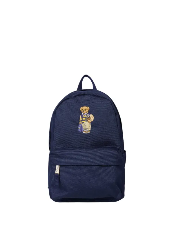 POLO RALPH LAUREN KIDS Sac à Dos à Motif Teddy Bear Brodé Bleu