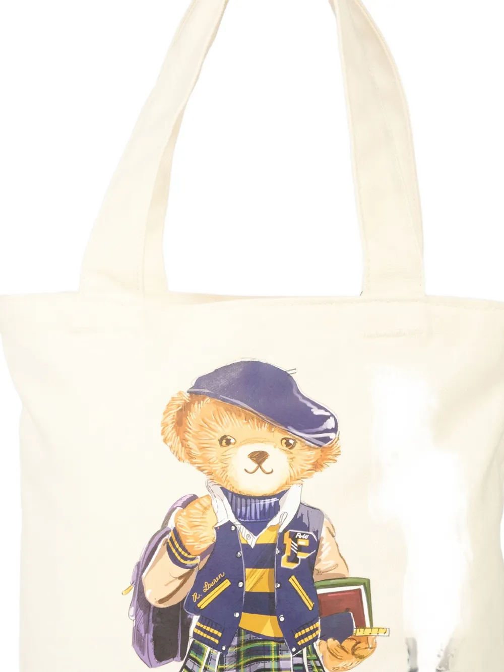 POLO RALPH LAUREN KIDS Bear-print tote bag Beige