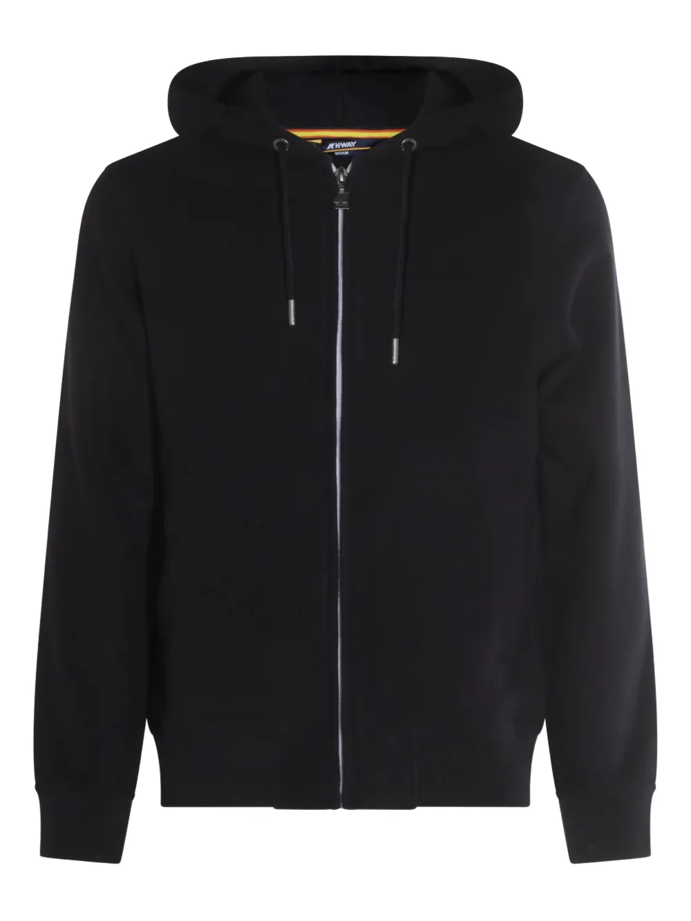 K-way Logo-patch Zip-fastening Hoodie In Black