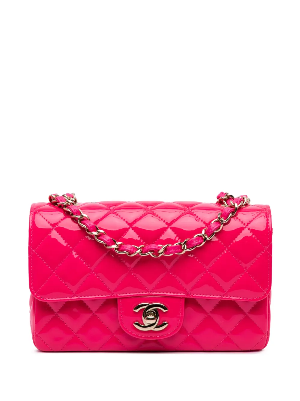 2019 Mini Rectangular Classic Patent Single Flap crossbody bag