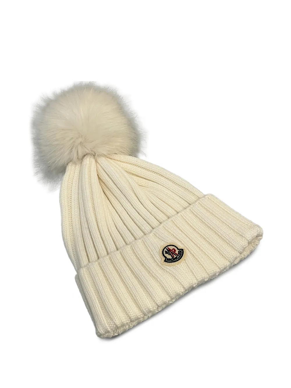 Moncler Muts met pompon Wit