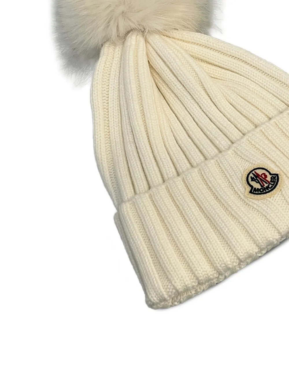 Moncler Muts met pompon - Wit