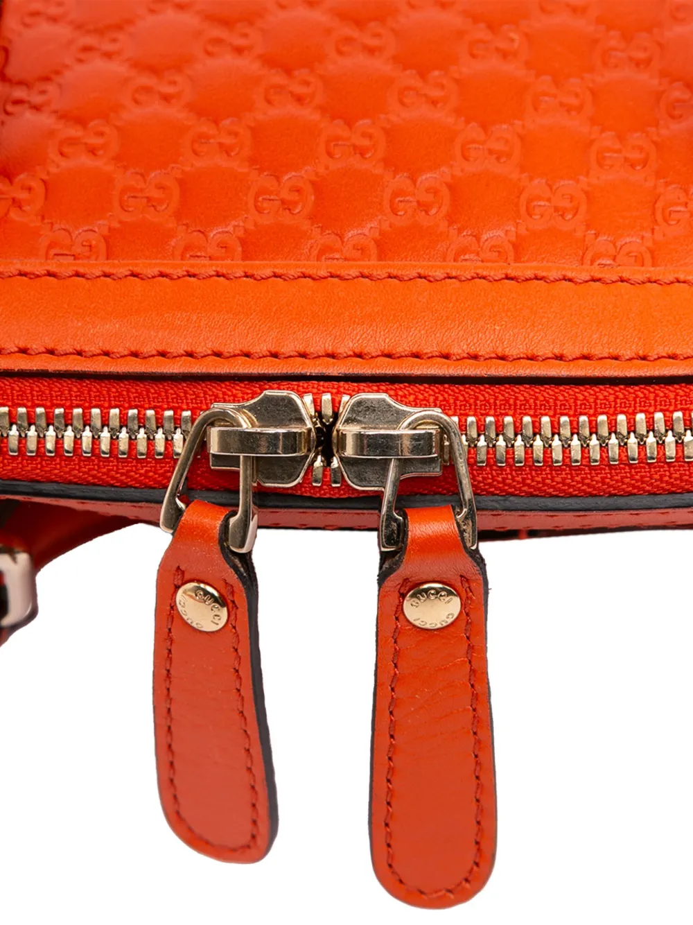 Pre-owned Gucci 2016-2025 Mini Microssima Dome Satchel In Orange