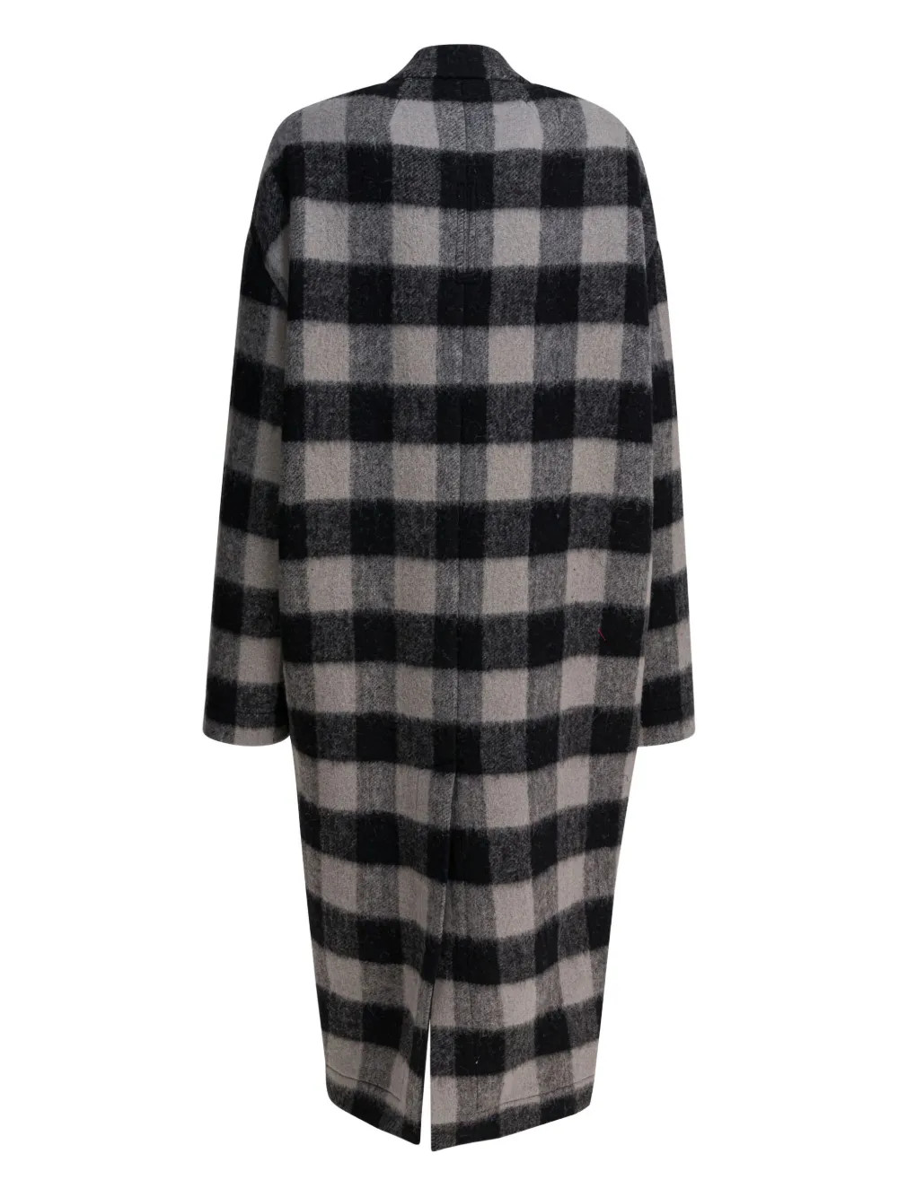 Rick Owens Island plaid coat - Zwart