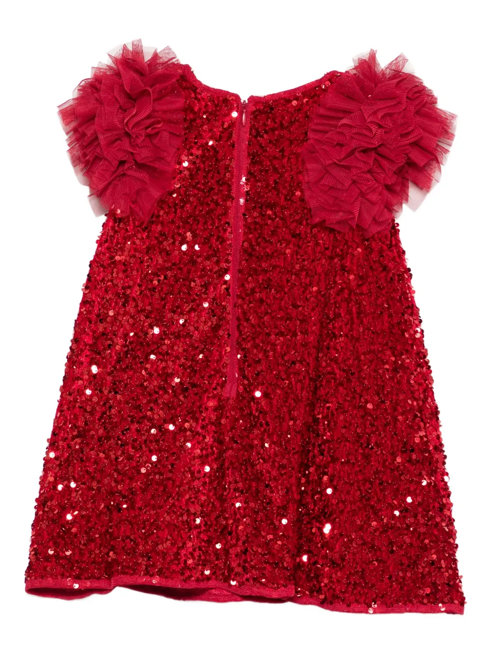 Abel & Lula Jurk met ruches en pailletten Rood