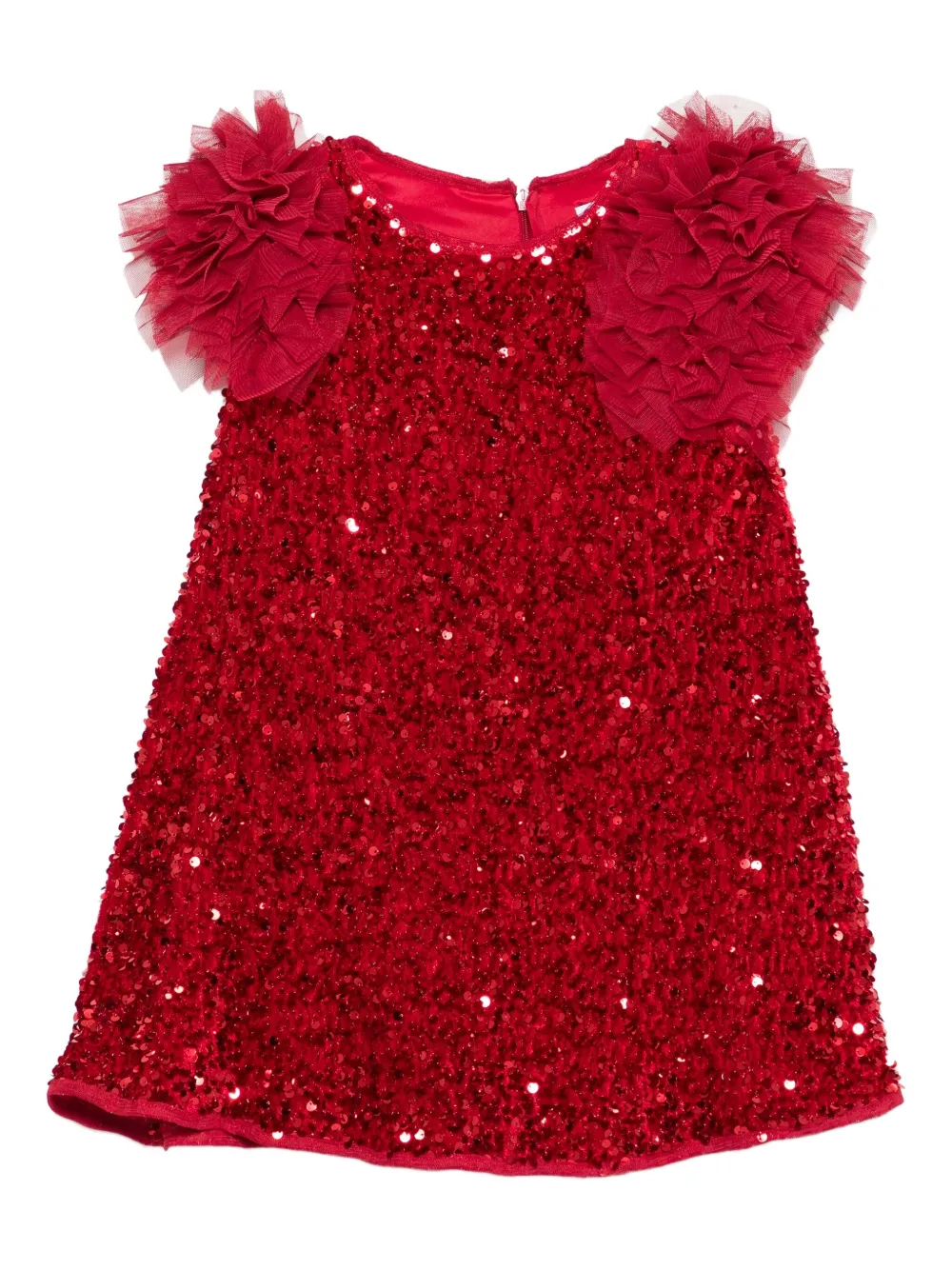 Abel & Lula Jurk met ruches en pailletten Rood
