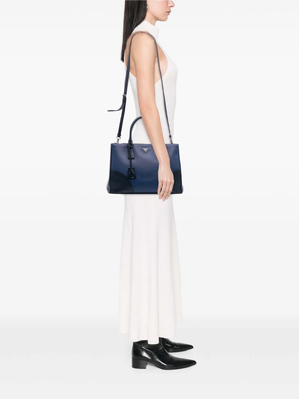 Prada Pre-Owned 2010-2025 Medium Bicolor Saffiano Lux Galleria Double Zip satchel | Pre-Owned | Image 2