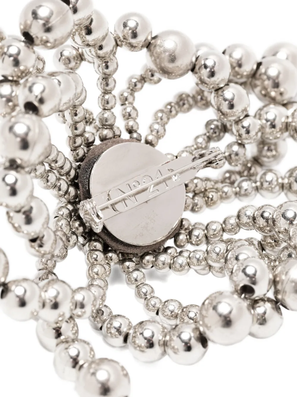 Nº21 Broche met kristallen kralen - Zilver