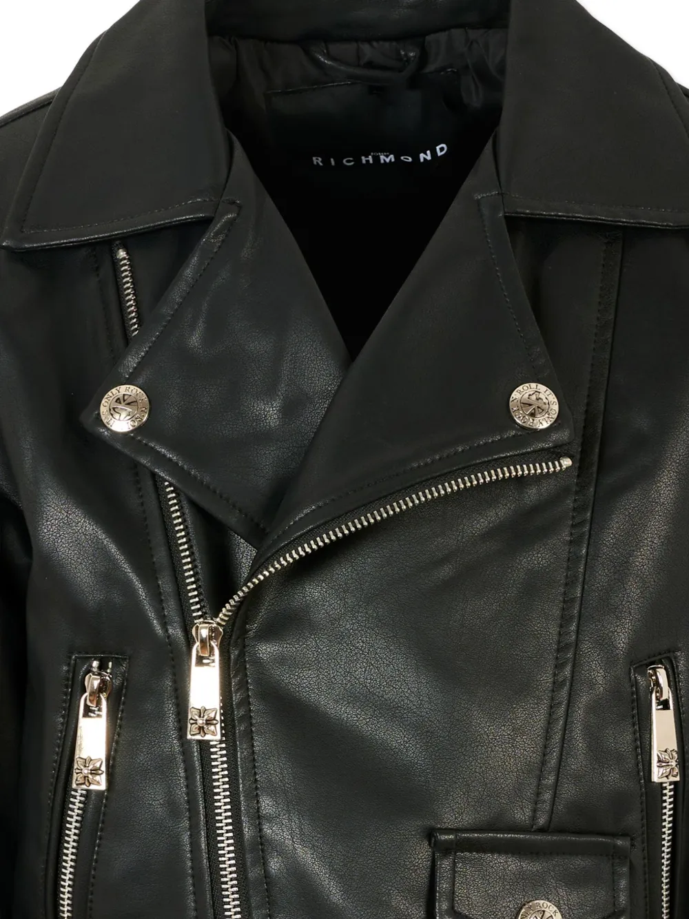 John Richmond Junior zip-fastening biker jacket Zwart