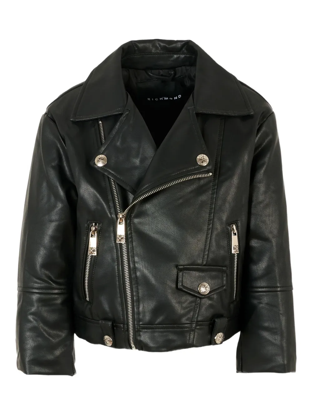 John Richmond Junior zip-fastening biker jacket Zwart