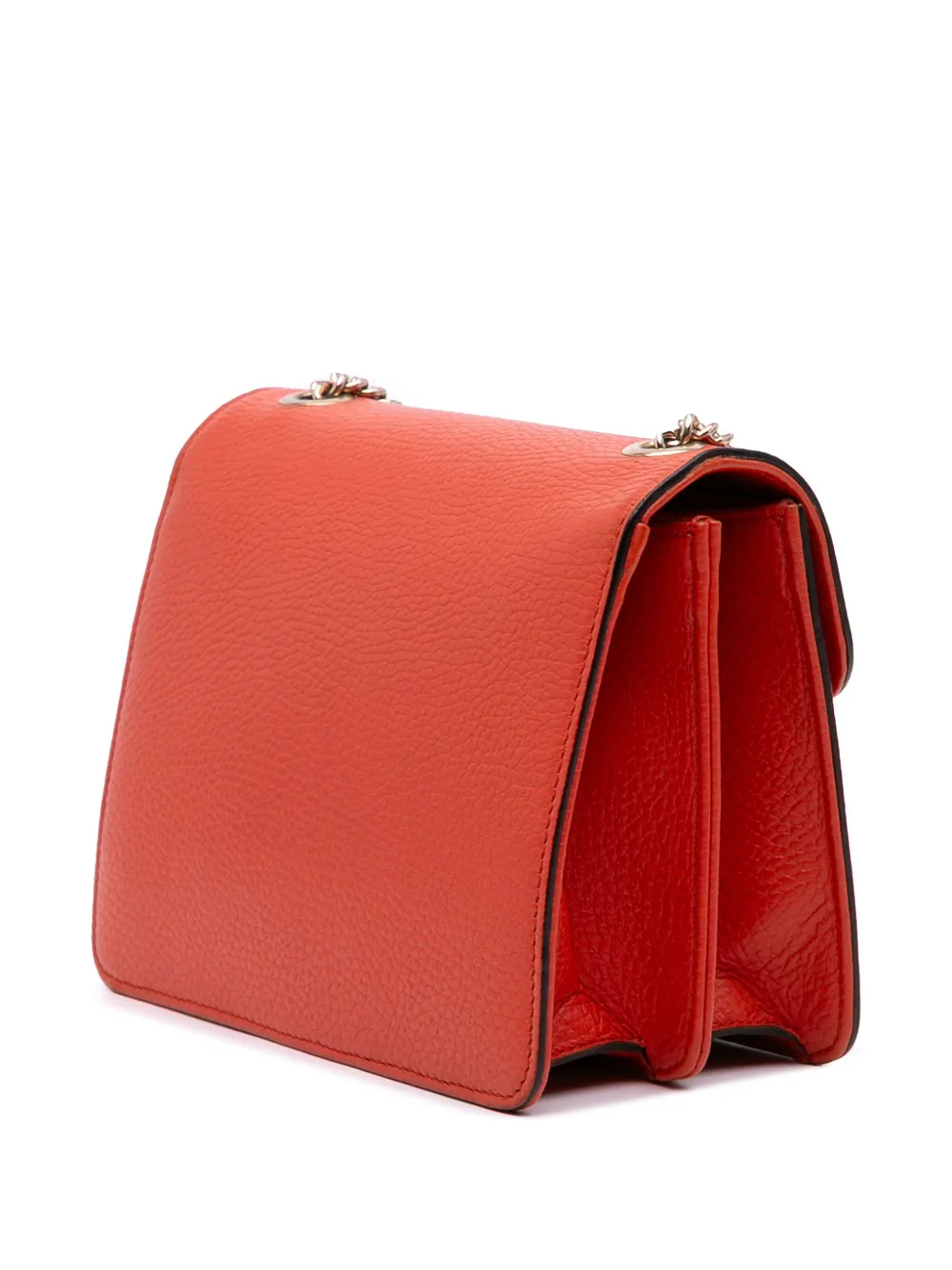 Pre-owned Gucci 2016-2025 Small Dollar Calfskin Interlocking G Crossbody Bag In Orange