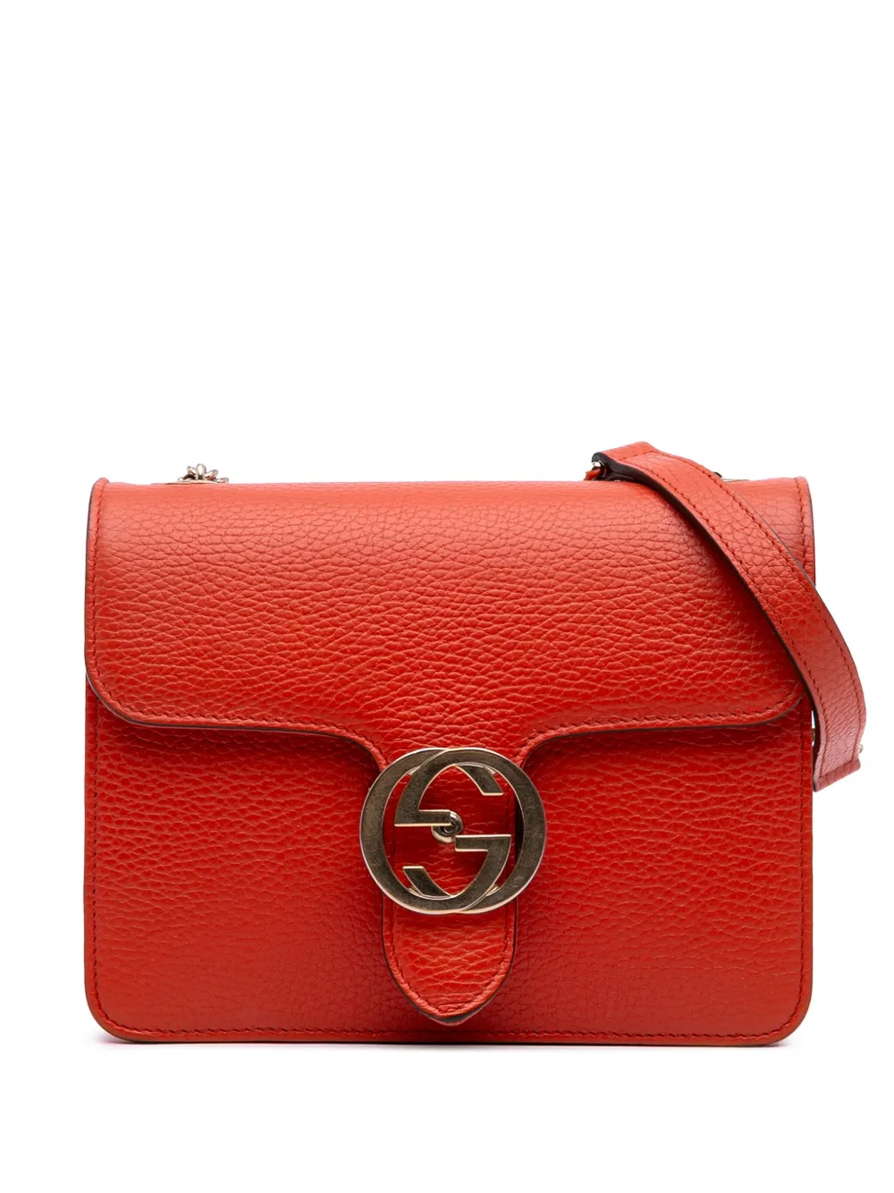 Gucci Pre-Owned bolsa crossbody Dollar Interlocking G pequeña de piel de becerro 2016-2025 | naranja | Image 1