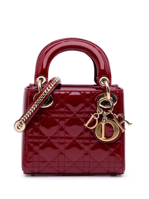 Christian Dior Pre-Owned 2017 Mini Patent Cannage Lady Dior satchel