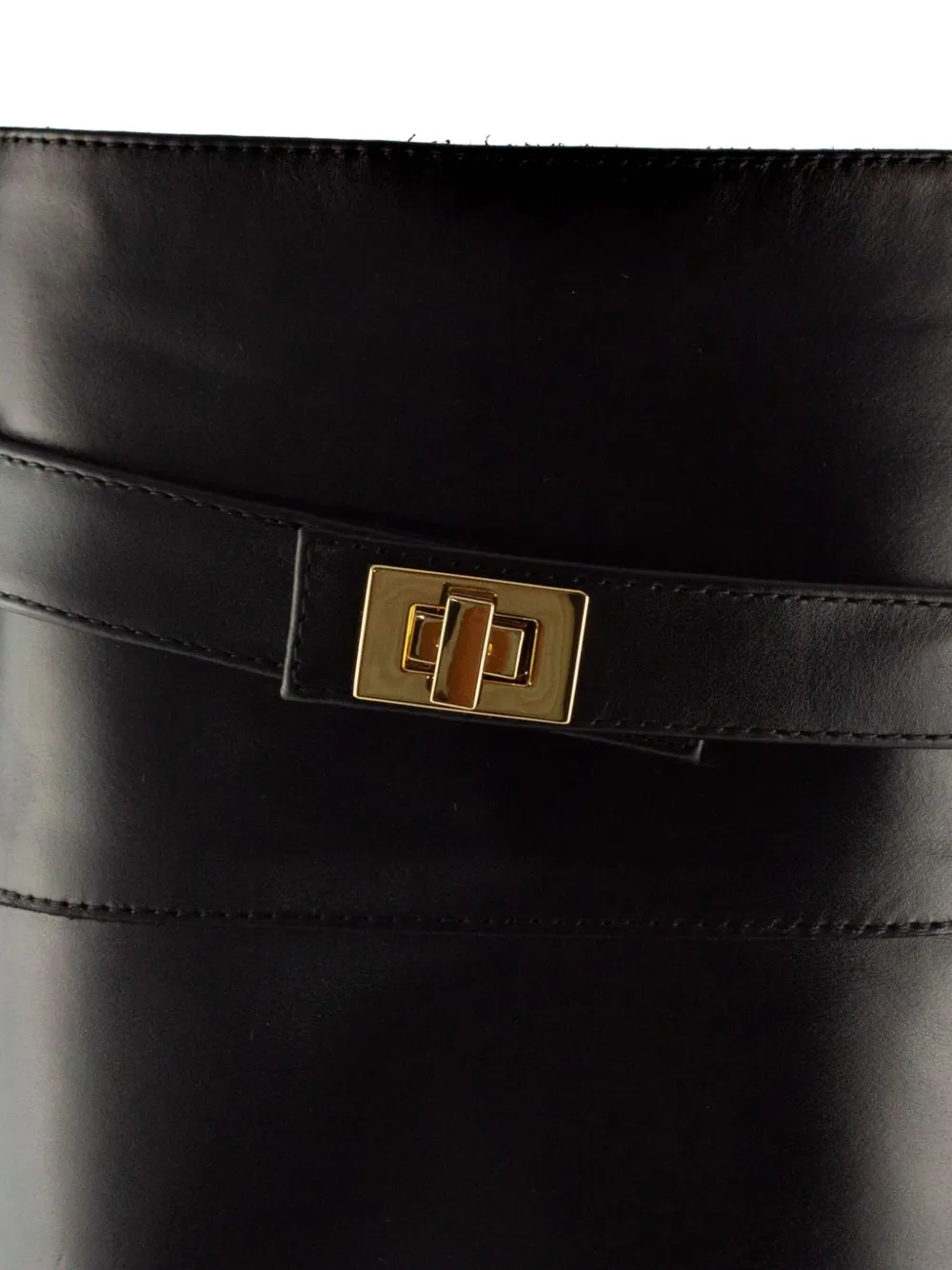 Via Roma 15 plaque-buckle leather boots Black