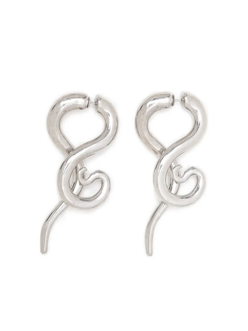 Panconesi Snake-shaped Drop Earrings In Metallic