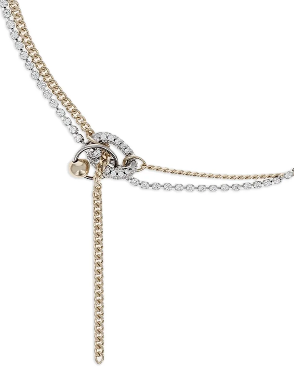 Justine Clenquet Amber halsketting met dubbele ketting - Goud