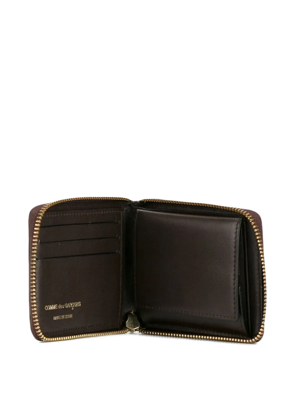 Comme Des Garçons Classic Zip-fastening Leather Wallet In Brown