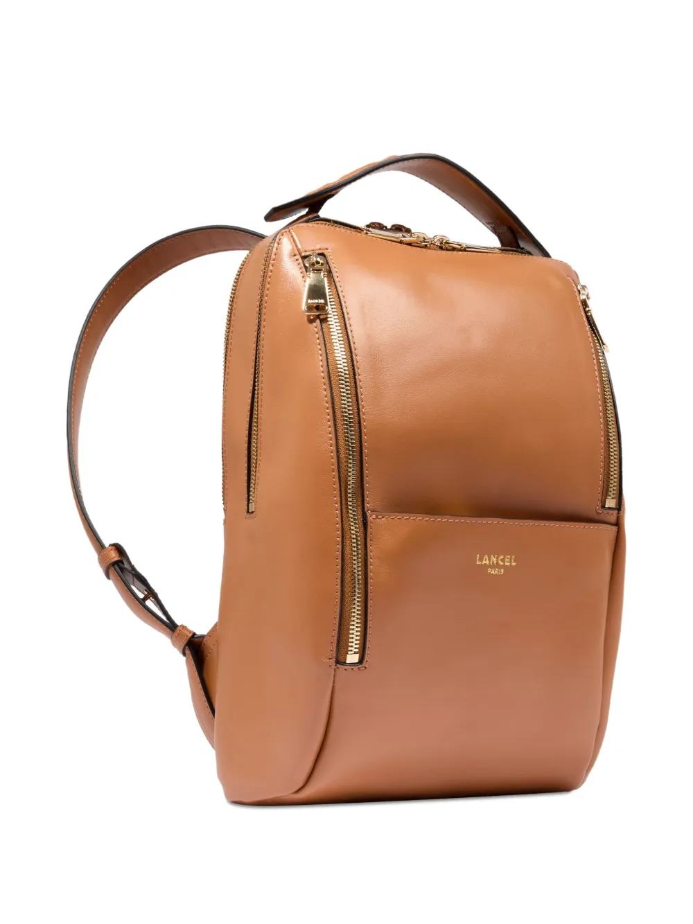 Lancel Origami Leather Zip-fastening Backpack In Brown