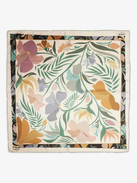 Lancel Reve de Fleurs-print square scarf