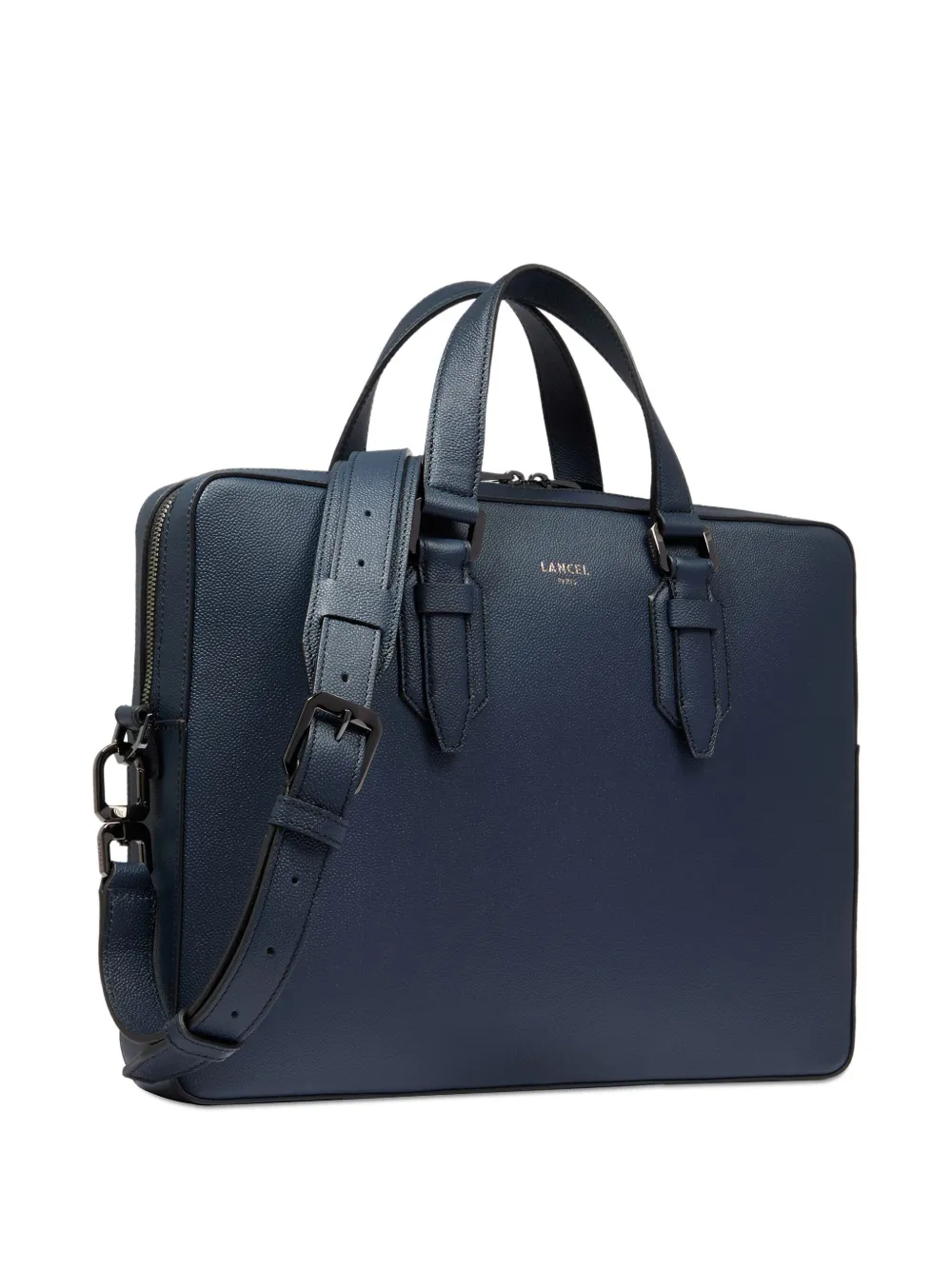 Lancel Leather Buckle-fastening Briefcase Bag In Blue