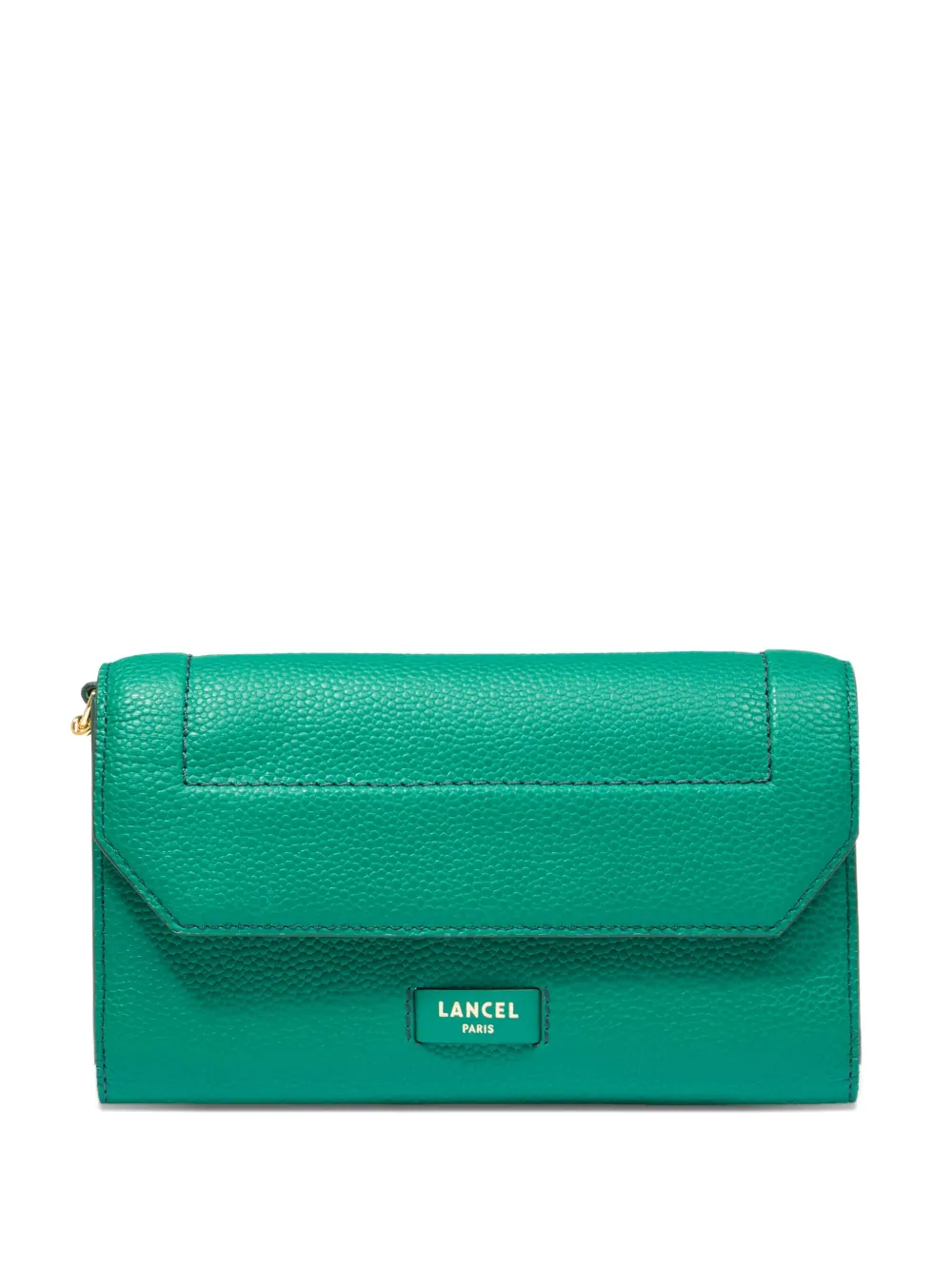 Lancel Chain-strap Leather Wallet In Green