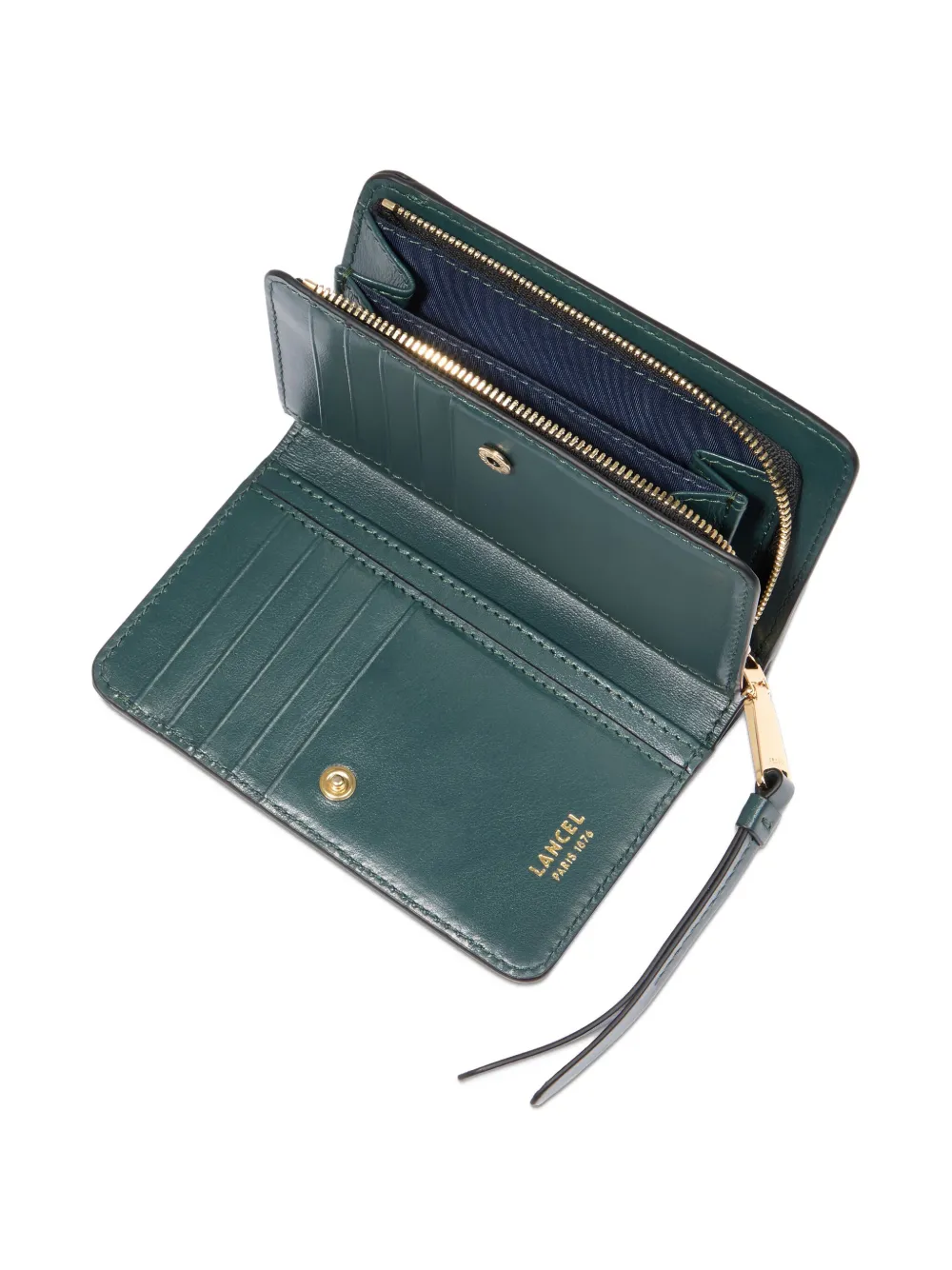 Lancel Zip-fastening Bi-fold Wallet In Green
