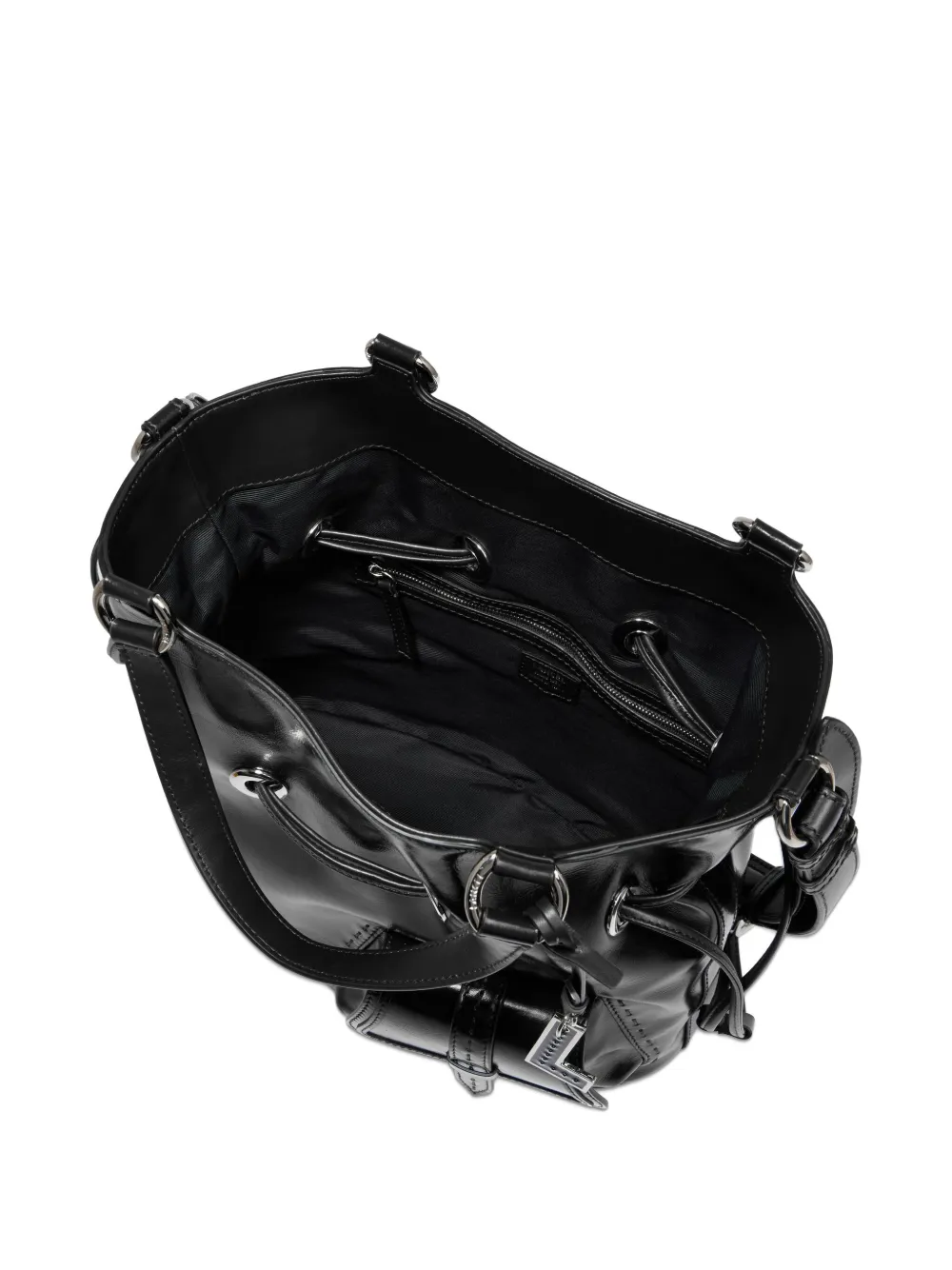 Lancel Medium Premier Flirt Drawstring Leather Shoulder Bag In Black