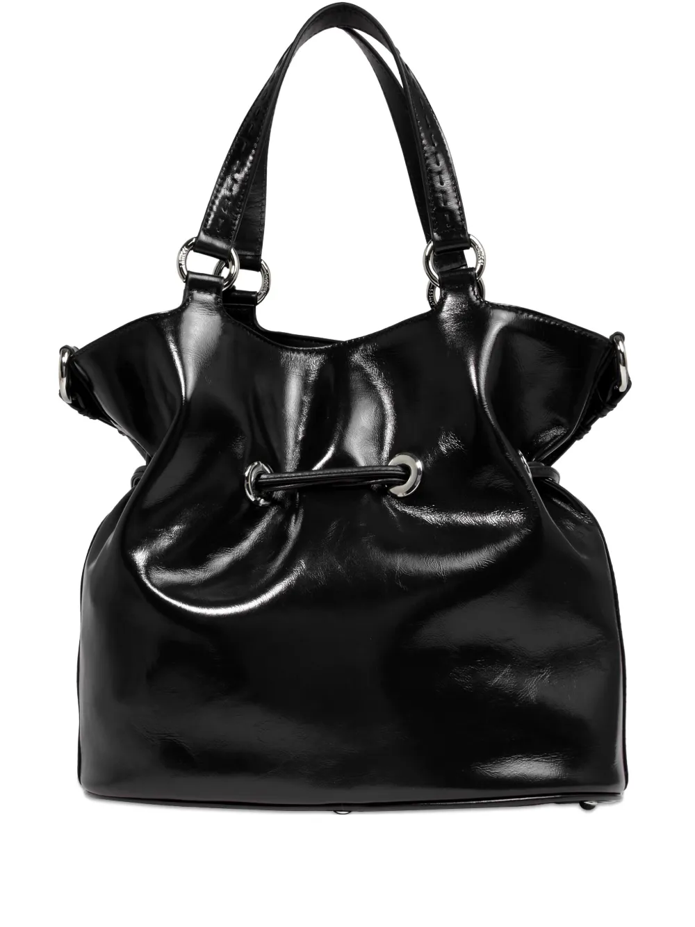 Lancel Medium Premier Flirt Drawstring Leather Shoulder Bag In Black