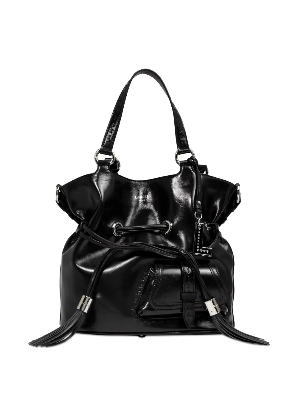 Lancel Medium Premier Flirt leren schoudertas met trekkoord - Zwart