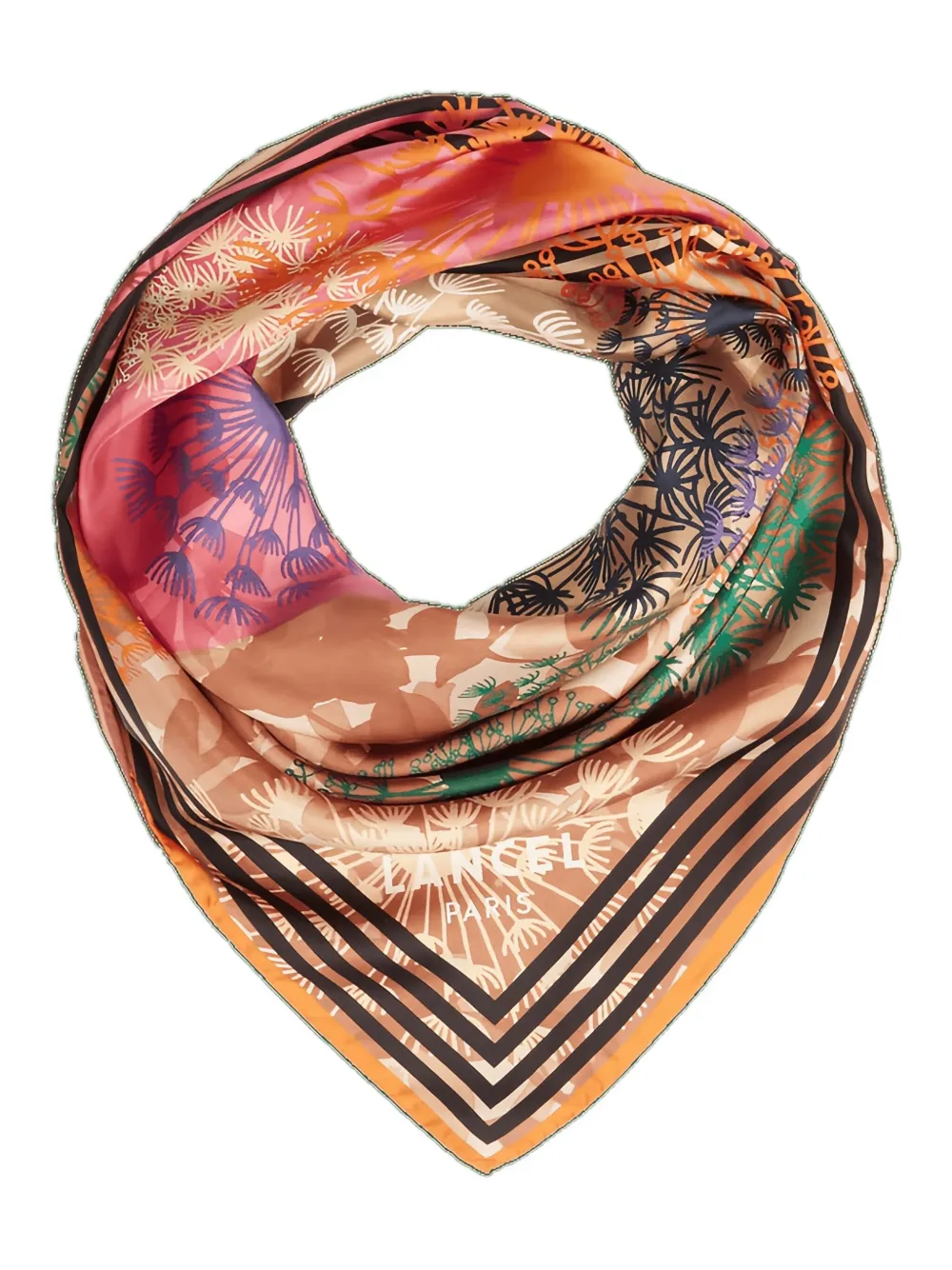 Lancel Quadri Feux D'Artifice-motif scarf - Arancione