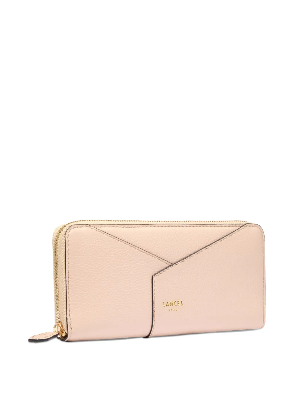 Lancel Enveloppe Leather Zip-around Wallet In Neutral