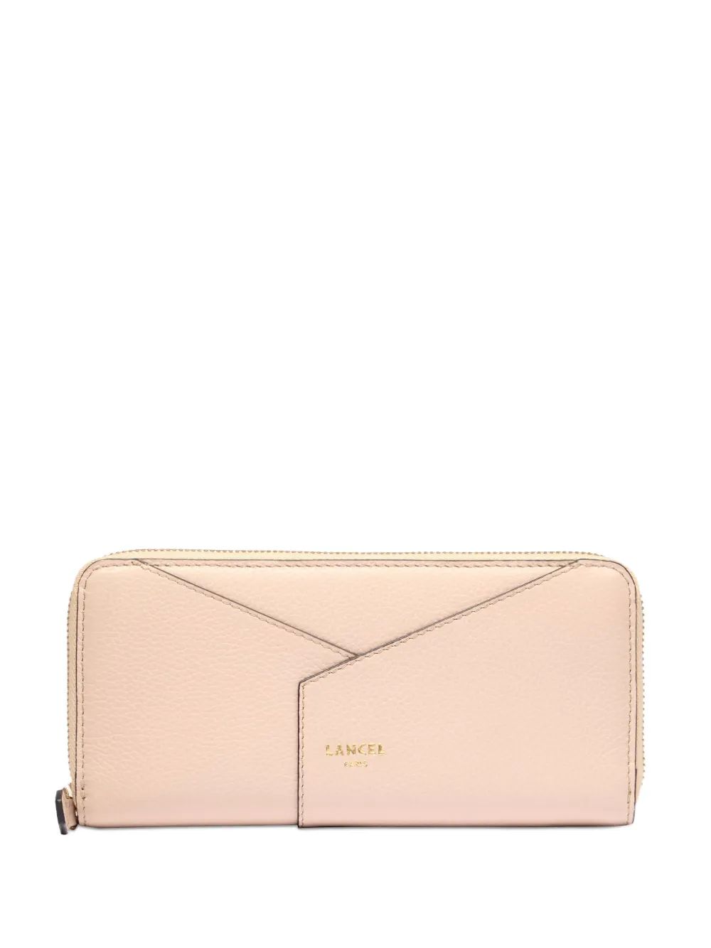 Lancel Enveloppe Leather Zip-around Wallet In Neutral
