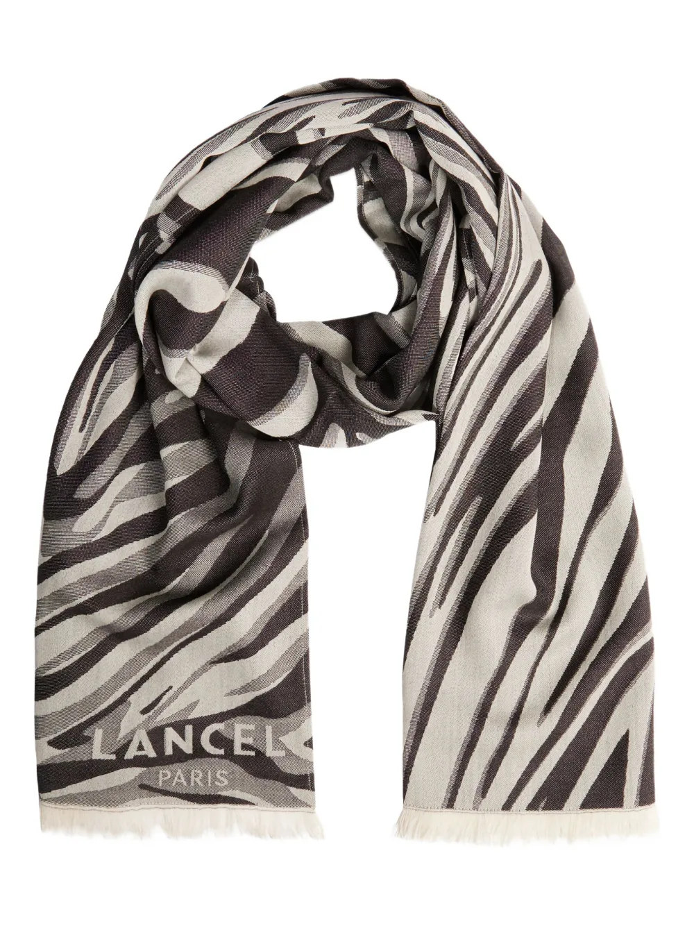Lancel Zebra Mania wollen sjaal - Zwart