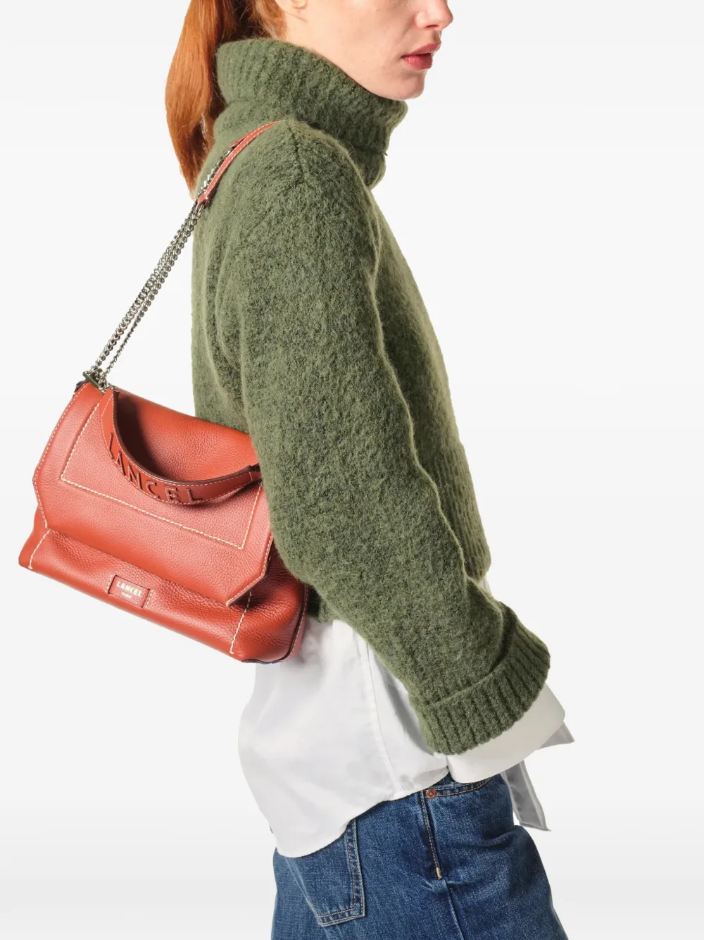  Lancel Medium Ninon Soft Tote Bag - D0 Brick 