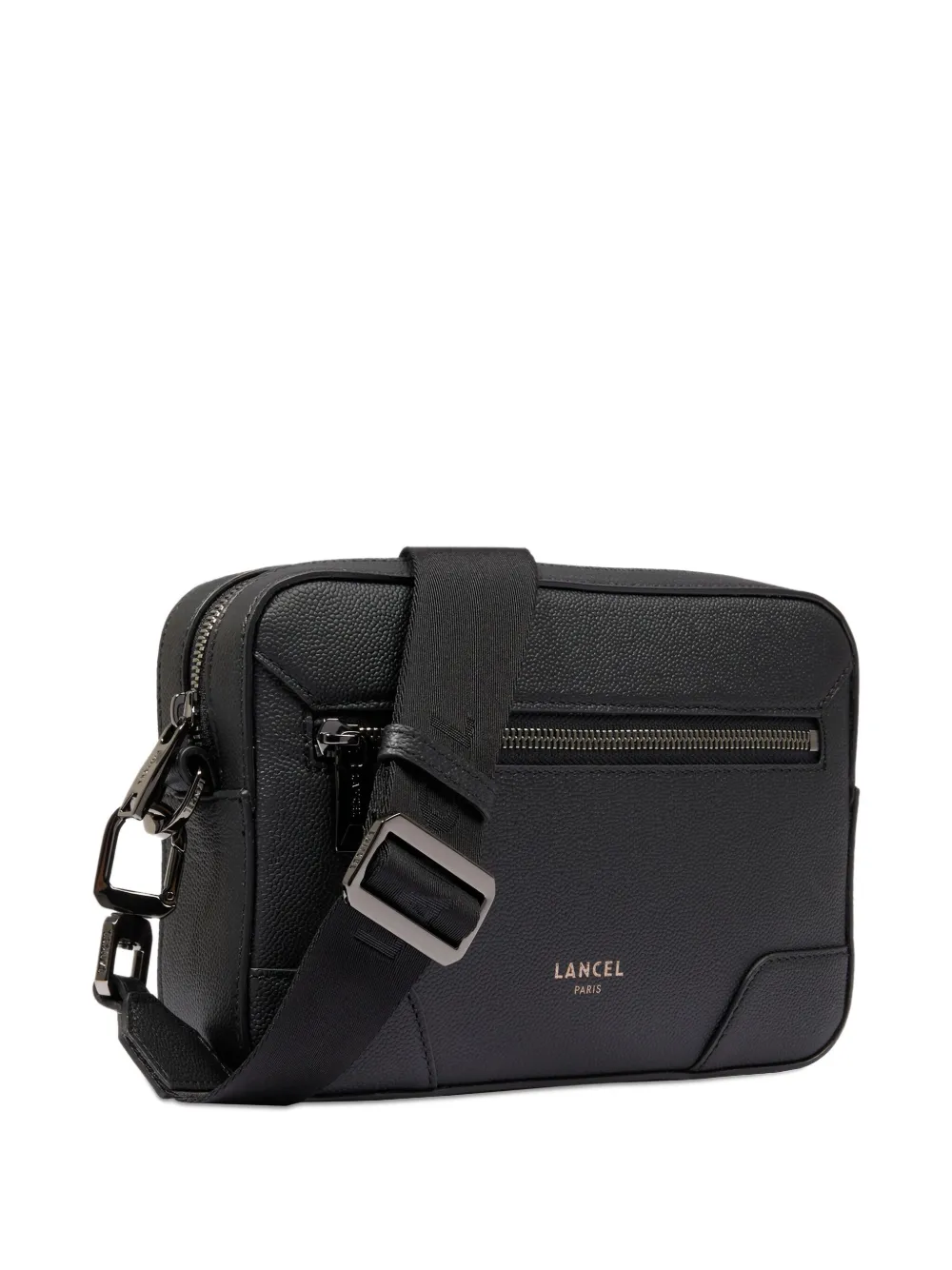 Lancel Zip-fastening Leather Messenger Bag In Black