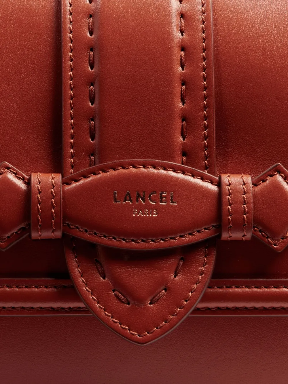 Lancel Sienna leren boekentas met omslag Bruin