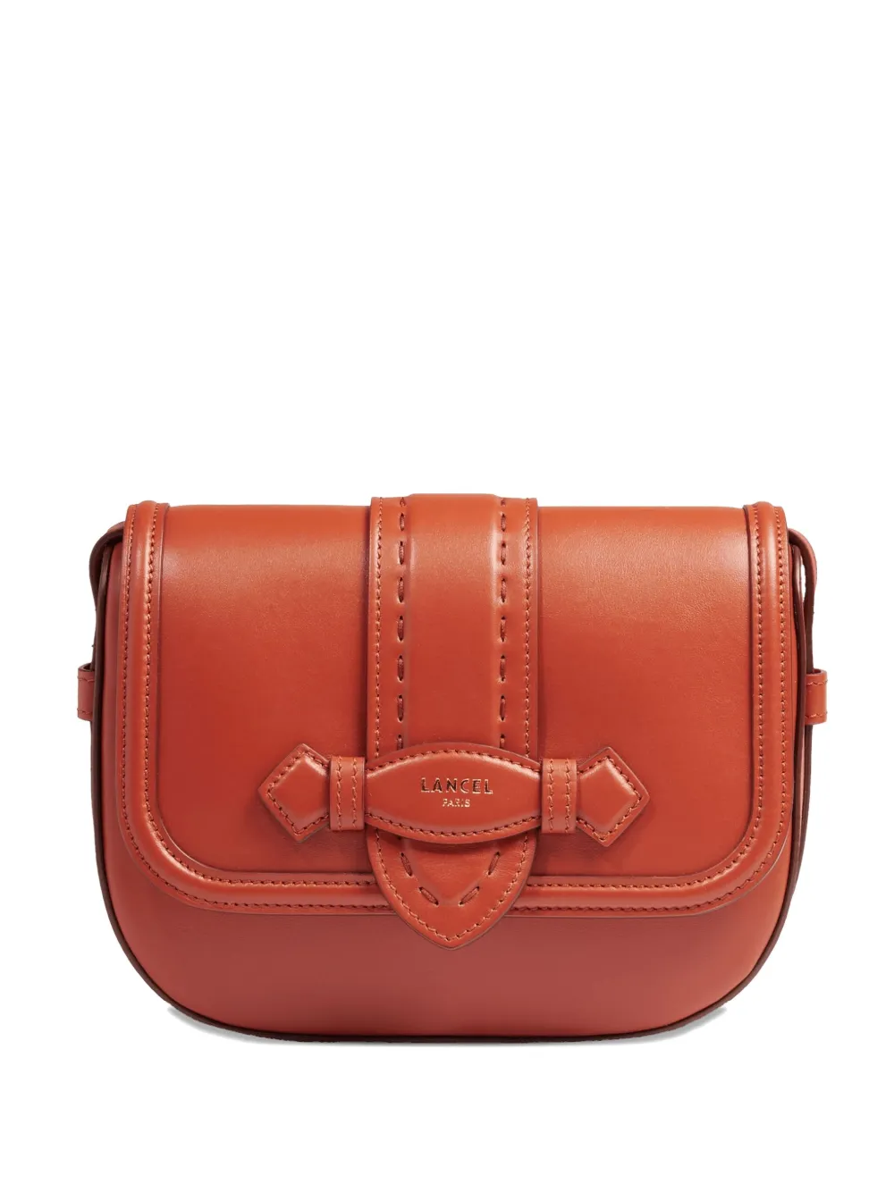 Lancel Sienna Leather Flap Satchel In Brown