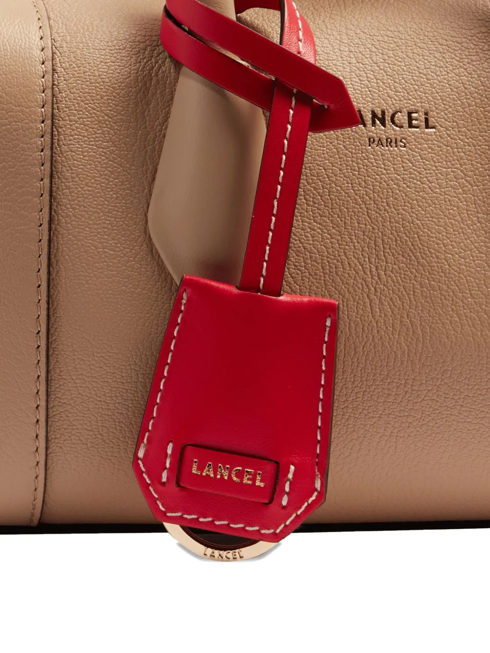 Lancel Leather Top-handle Bowling Bag In Neutral