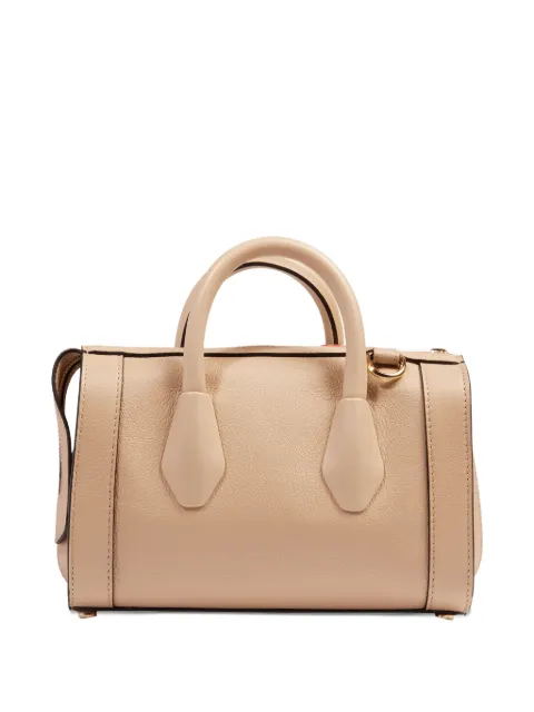 Lancel leather top-handle bowling bag