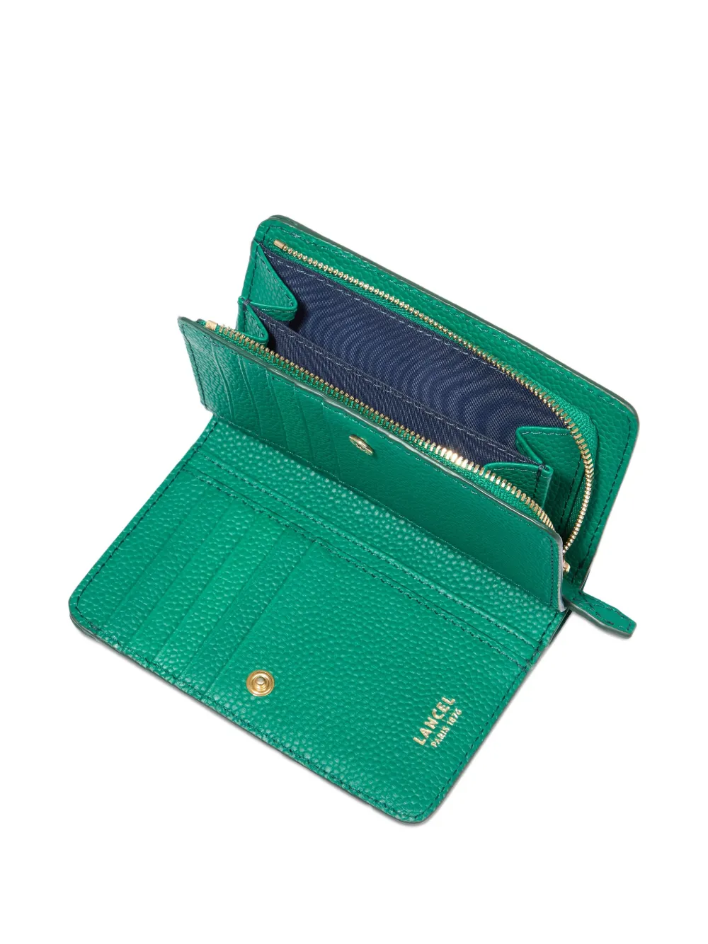 Lancel Leather Bi-fold Wallet In Blue