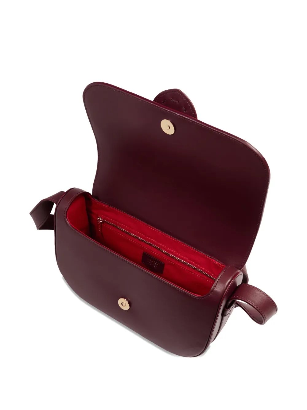 Lancel Sienna Leather Cross Body Bag In Red