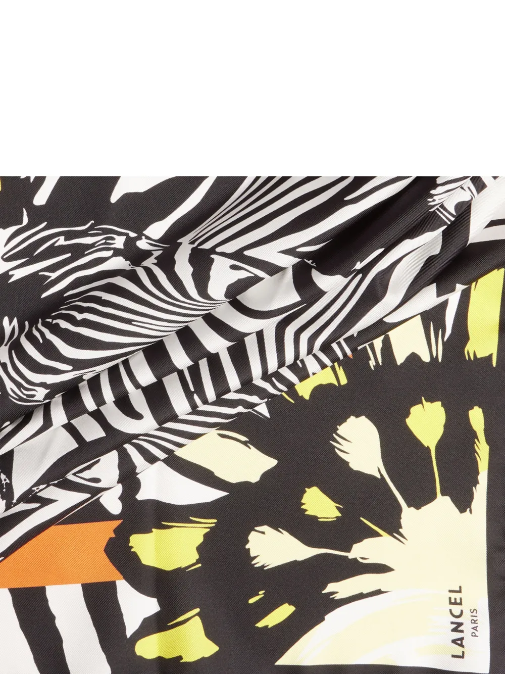 Lancel Zebra Mania zijden sjaal Zwart