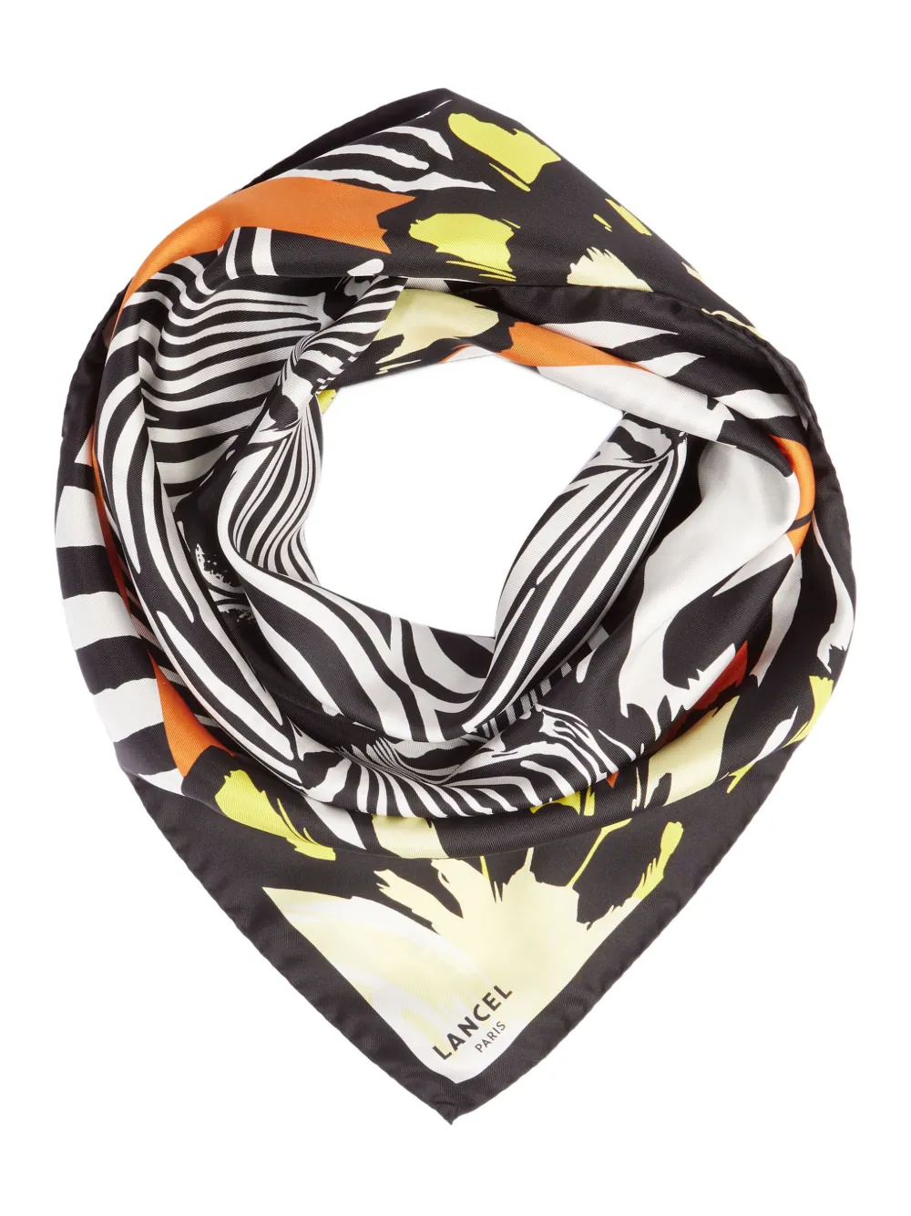 Lancel Zebra Mania silk scarf - Zwart