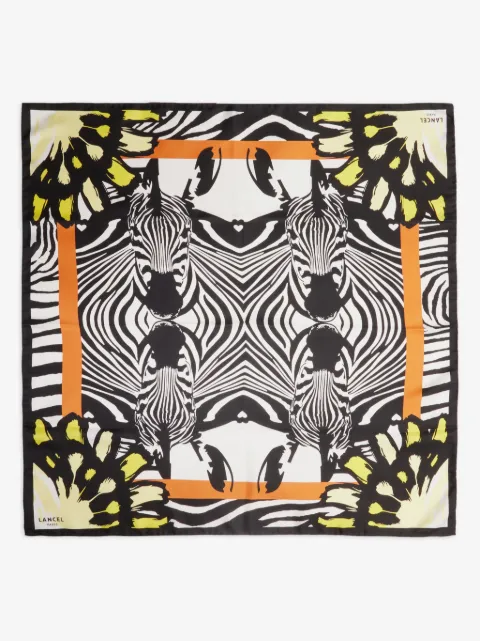 Lancel Zebra Mania silk scarf