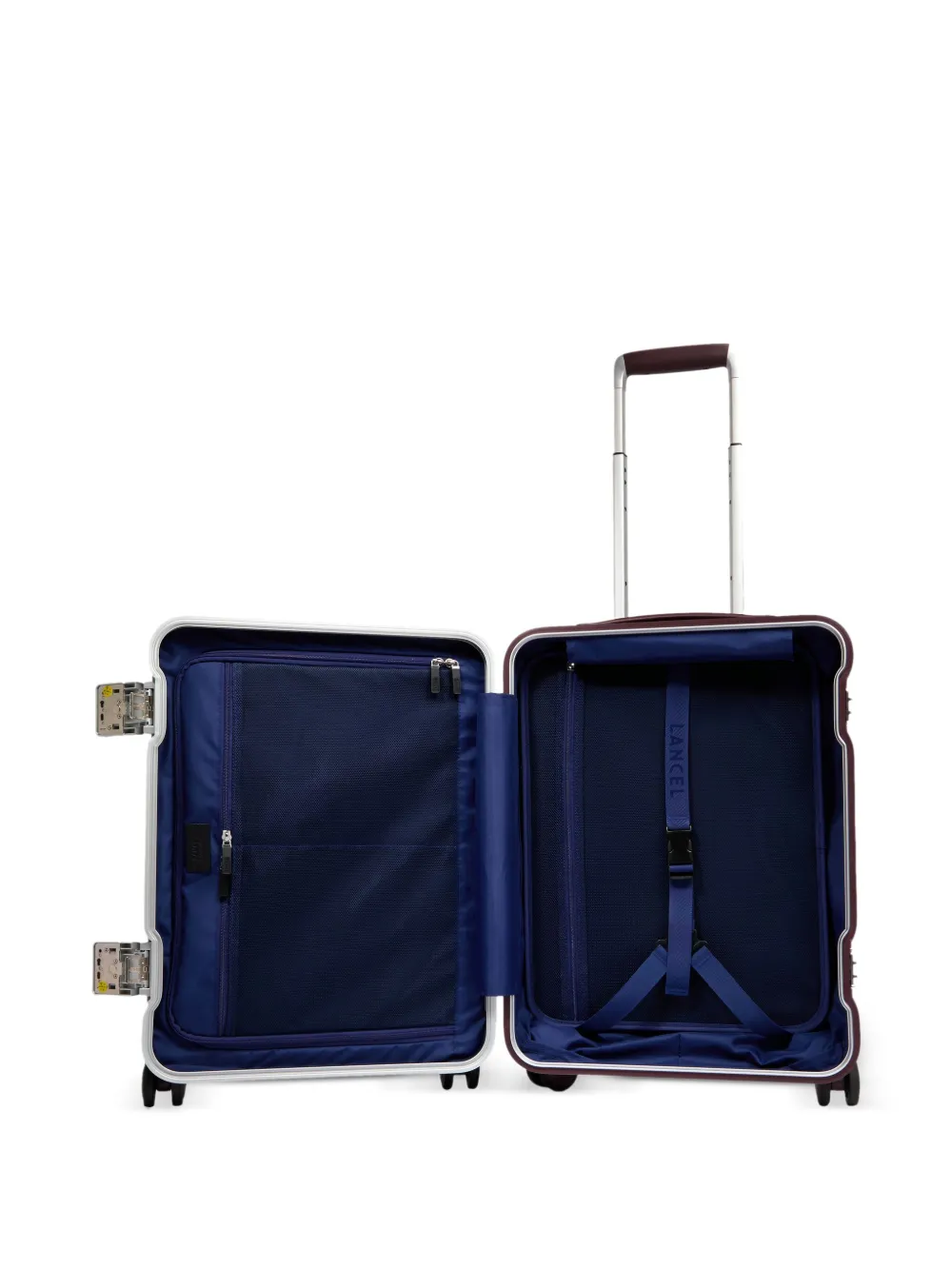Lancel Empreinte Ribbed Hard Suitcase In Red