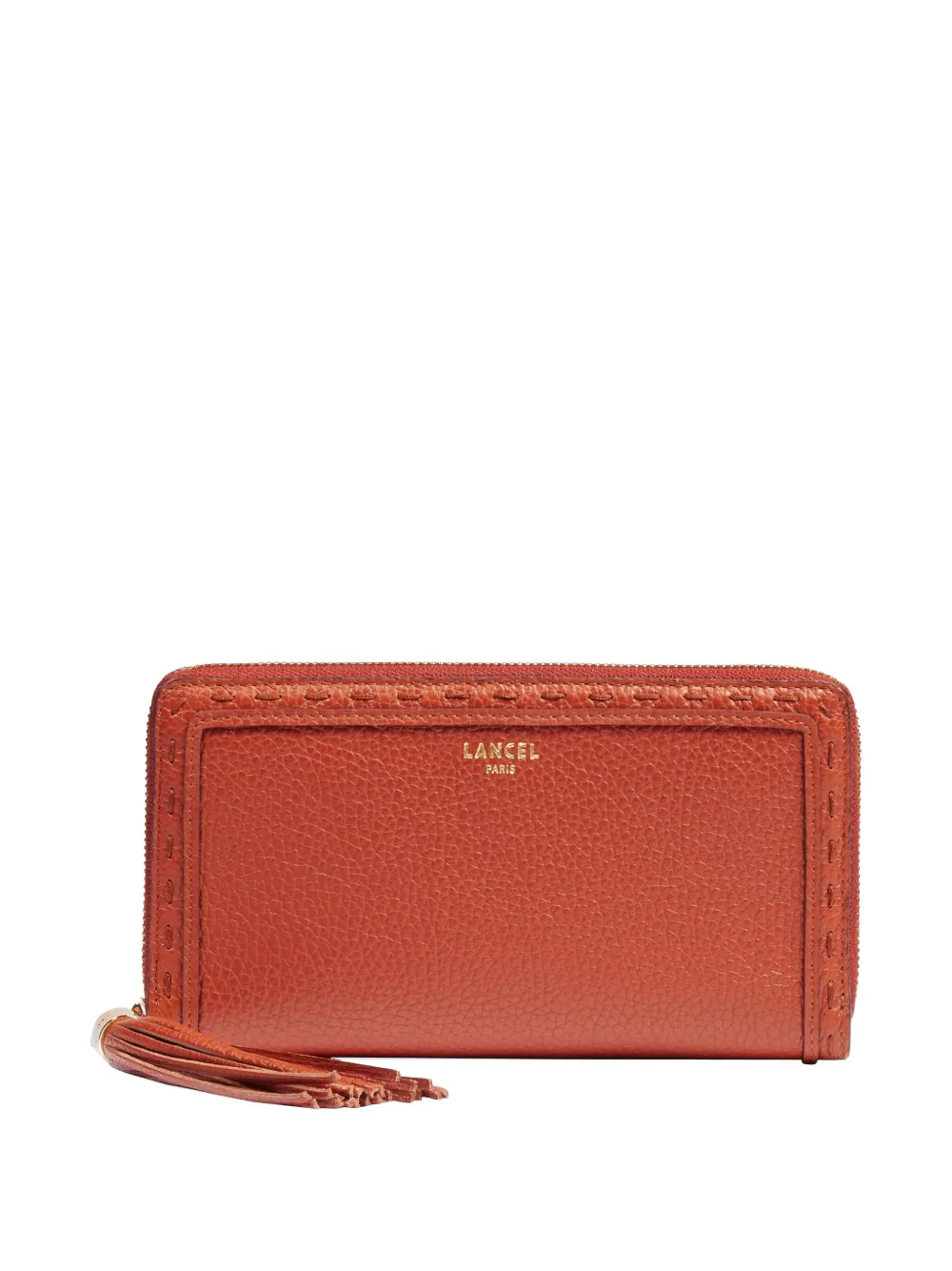 Lancel Tassel Zip-around Wallet In Brown