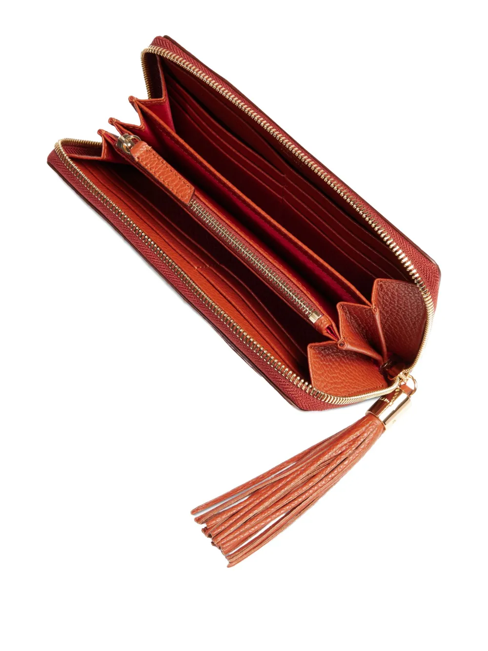 Lancel Tassel Zip-around Wallet In Brown