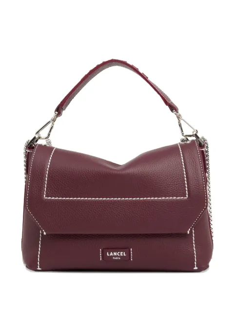 Lancel medium leather flap tote bag