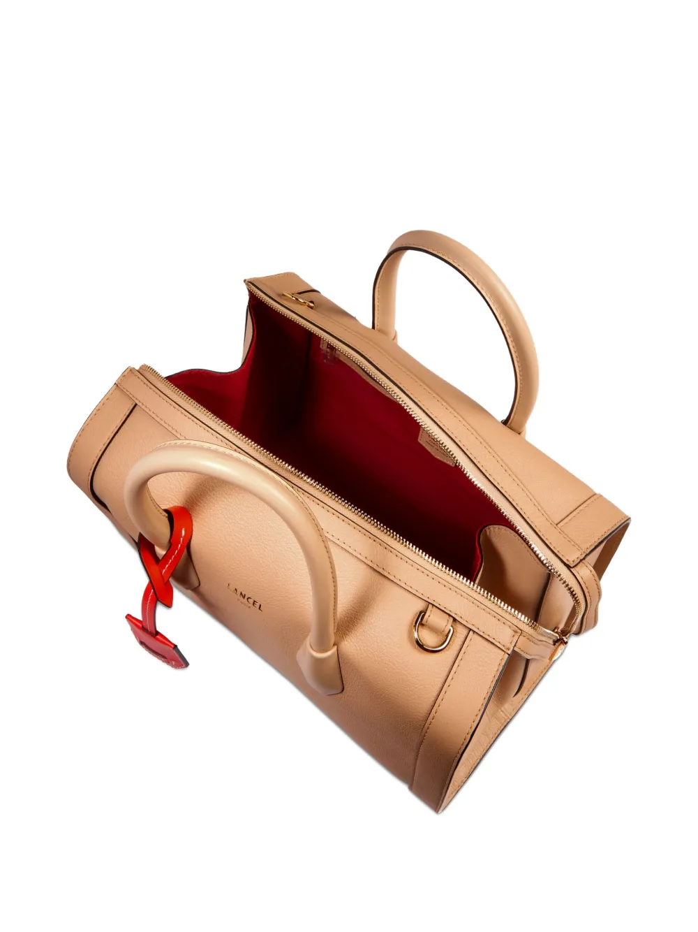 Lancel Medium Bcbg Leather Bowling Bag In Neutral