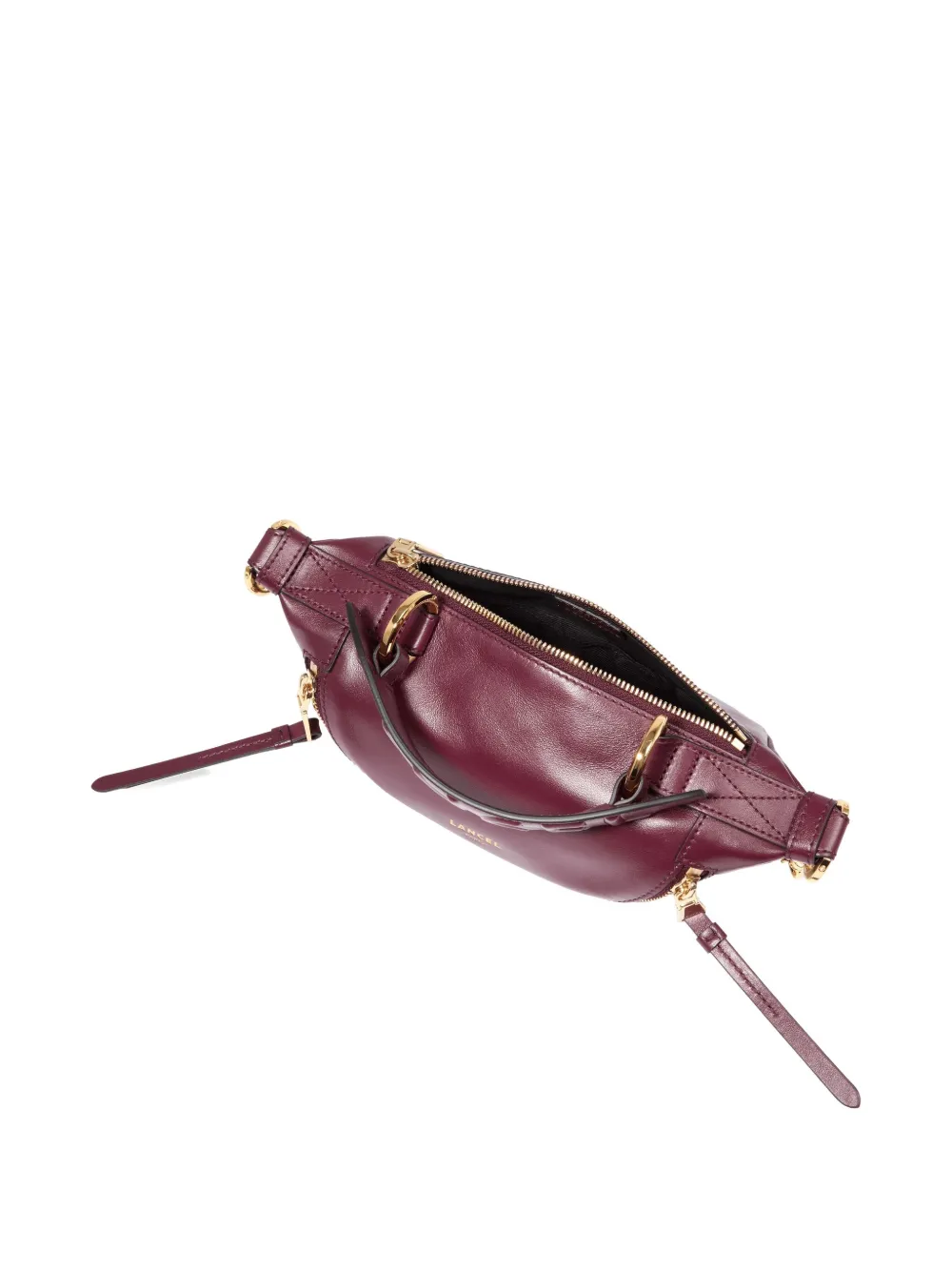 Lancel mini Origami zip quilted-handle chain crossbody bag Paars